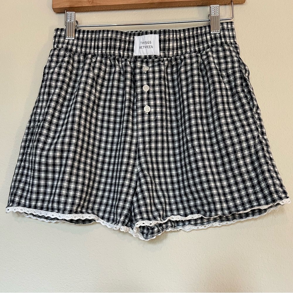 Black and White Checkered Shorts